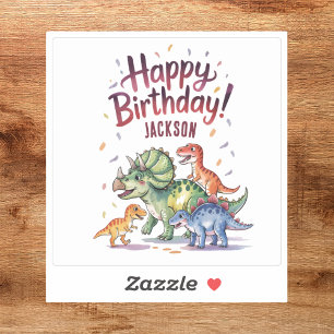 Cute Personalised Dinosaur Happy Birthday