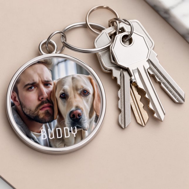 Cute Personalised Dog Lover Pet Photo Keepsake Key Ring (Creator Uploaded)