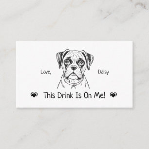 Cute Personalised Dog Wedding Drink Ticket Enclosure Card