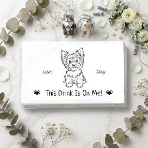 Cute Personalised Dog Wedding Drink Ticket Enclosure Card