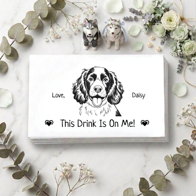 Cute Personalised Dog Wedding Drink Ticket Enclosure Card (Creator Uploaded)