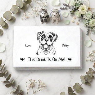 Cute Personalised Dog Wedding Drink Ticket Enclosure Card