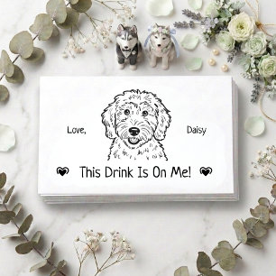 Cute Personalised Dog Wedding Drink Ticket Enclosure Card