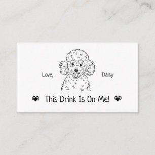 Cute Personalised Dog Wedding Drink Ticket Enclosure Card