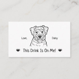 Cute Personalised Dog Wedding Drink Ticket Enclosure Card