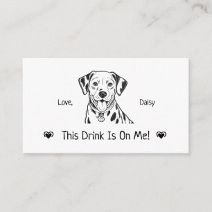 Cute Personalised Dog Wedding Drink Ticket Enclosure Card