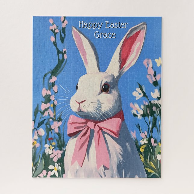 Cute Personalised Easter Bunny Puzzle (Vertical)