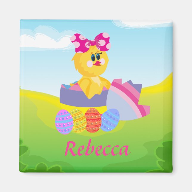 Cute Personalised Easter chic Magnet (Front)