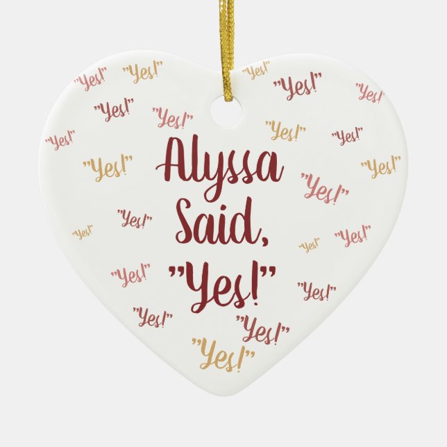 Cute Personalised Engagement Ornament (Front)