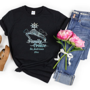 Cute Personalised Family Cruise Ship Family Trip T-Shirt