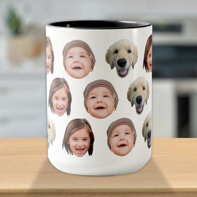 Cute Personalised Family Face 3 Photos  Mug (Creator Uploaded)