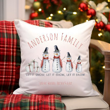 Cute Personalised Family Name Snowman Let it Snow 