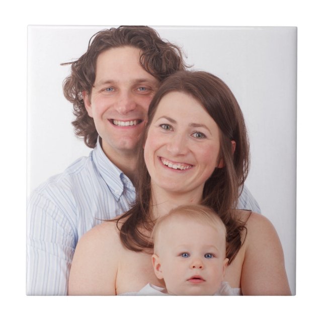 Cute Personalised Family Photo Tile (Front)