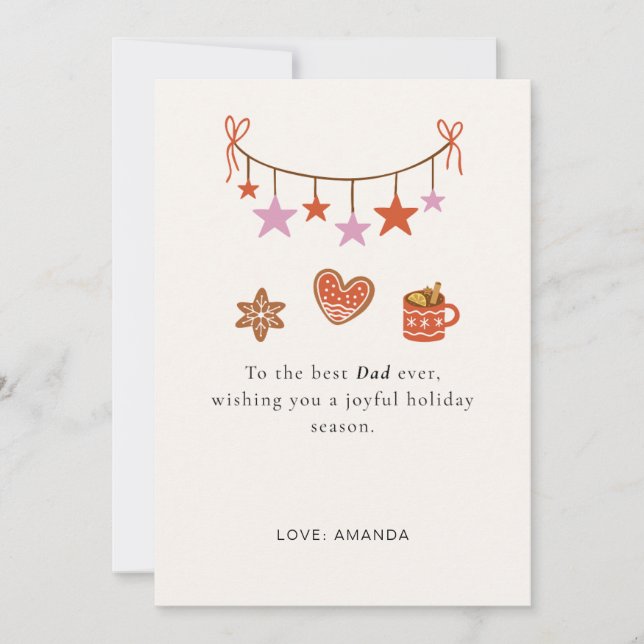 Cute Personalised Father Christmas Card (Front)