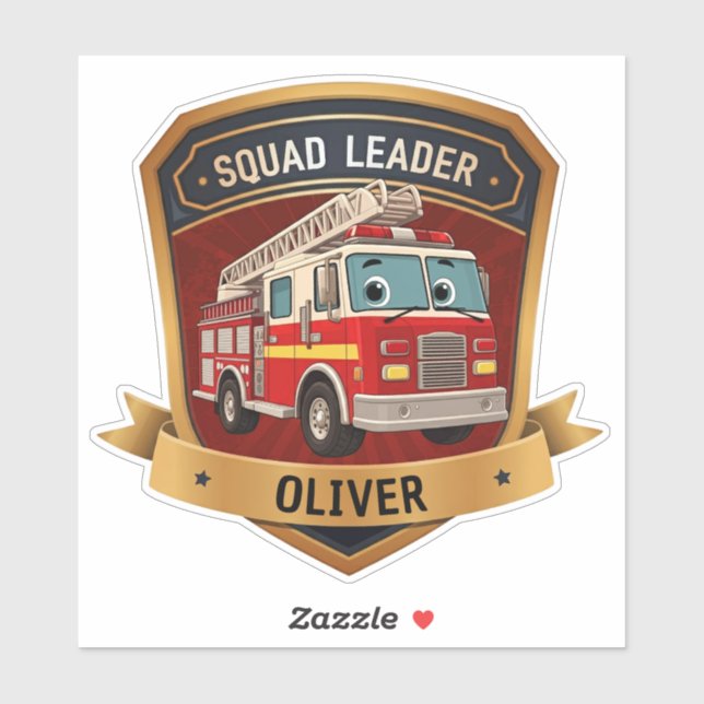 Cute Personalised Firefighter Badge (Sheet)