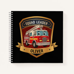 Cute Personalised Firefighter Badge Personalised Notebook