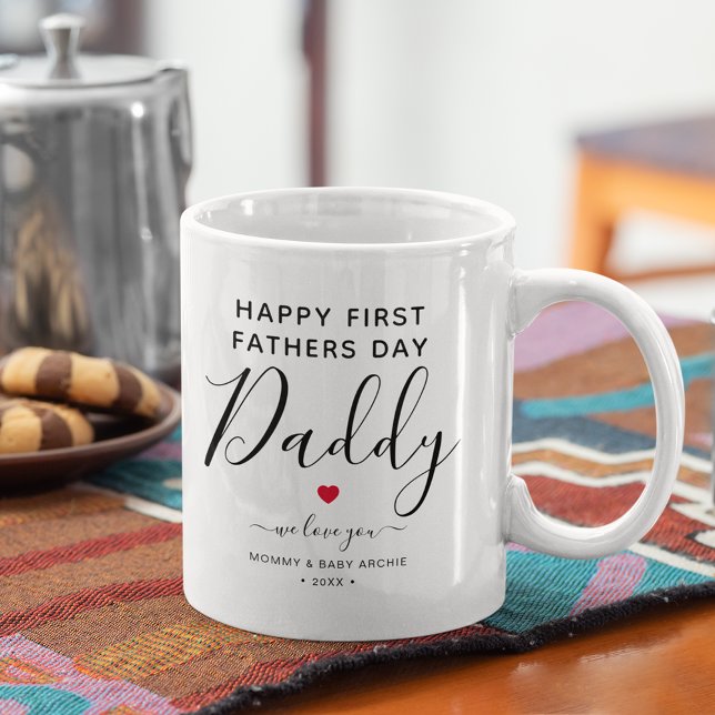Cute Personalised "First Fathers Day" Daddy  Coffee Mug (Creator Uploaded)