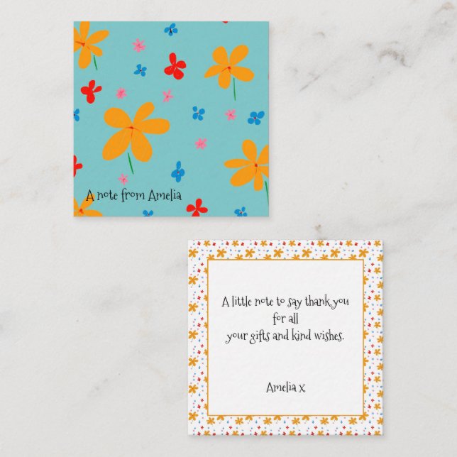 Cute Personalised Flower Card (Front/Back)