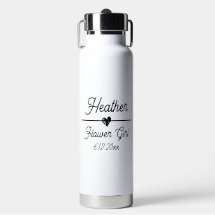 Cute Personalised Flower Girl Water Bottle