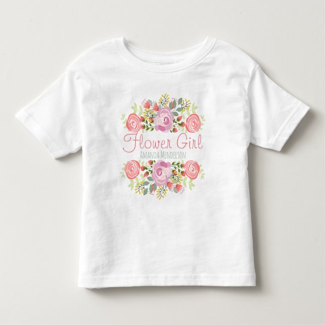 Cute personalised flowers toddler T-Shirt (Front)