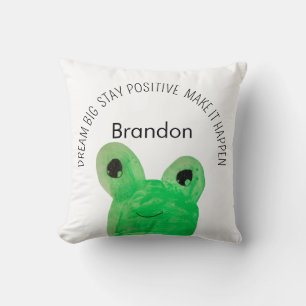 Cute Personalised frog inspirational quote Cushion