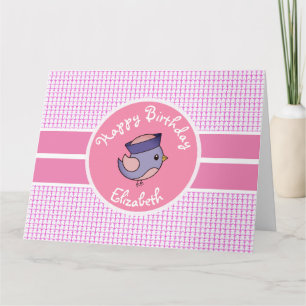 Cute Personalised Girls Nautical Happy Birthday Card