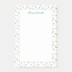 Cute Personalised Golf Pattern Women Post-it Notes