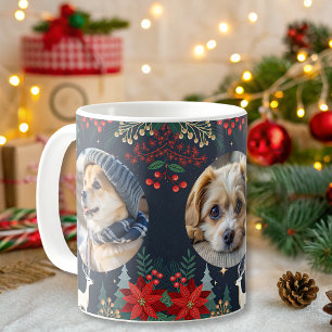 cute personalised holiday dog pet photos  coffee mug