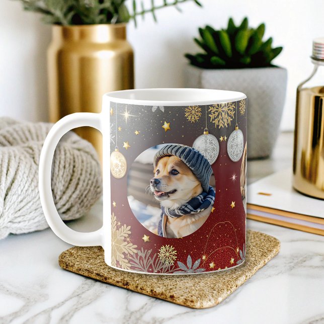 cute personalised holiday dog pet photos  coffee mug (Creator Uploaded)