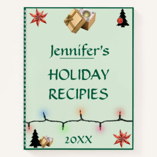Cute Personalised Holiday Recipies Notebook