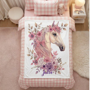 Cute Personalised horse blanket for girls