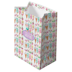 Cute Personalised IcePop Summer Birthday Girls Medium Gift Bag