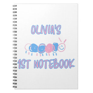 Cute Personalised Kids Doodle Worm Drawing Notebook