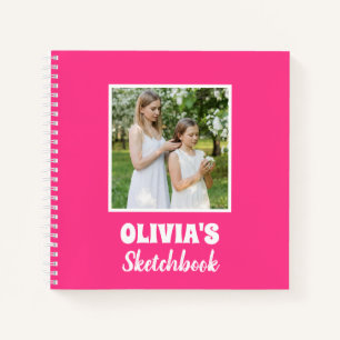 Cute Personalised Kids Photo Sketchbook Notebook