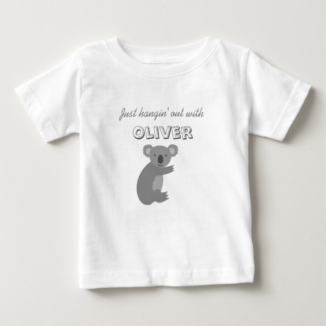 Cute personalised koala bear baby romper bodysuit (Front)