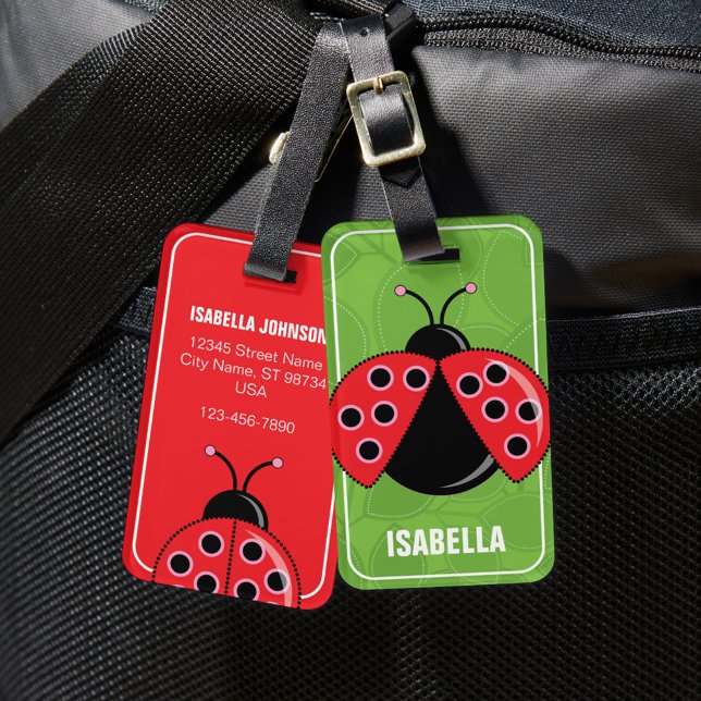 Cute Personalised ladybug Luggage Tag (Creator Uploaded)