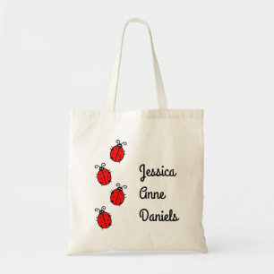 Cute personalised ladybug tote
