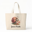 Cute personalised ladybug tote