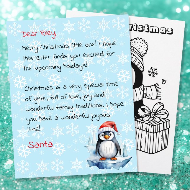 Cute Personalised Letter from Santa Colouring Page (Creator Uploaded)