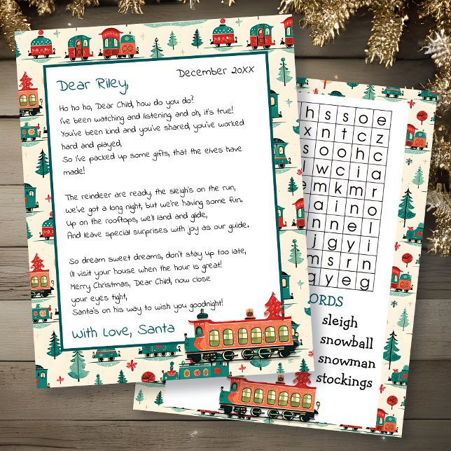 Cute Personalised Letter from Santa | Word Search (Creator Uploaded)