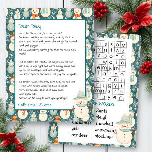 Cute Personalised Letter from Santa   Word Search