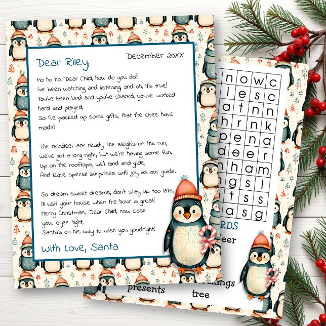 Cute Personalised Letter from Santa | Word Search (Creator Uploaded)
