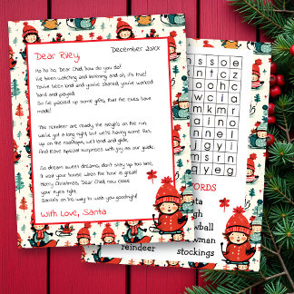 Cute Personalised Letter from Santa | Word Search