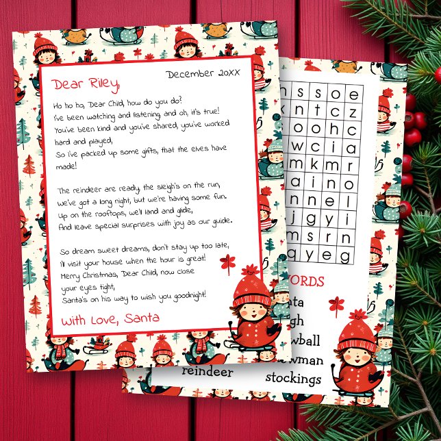 Cute Personalised Letter from Santa | Word Search (Creator Uploaded)