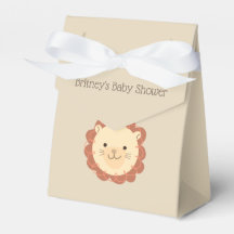 Cute Personalised Lion Baby Shower Favour Box