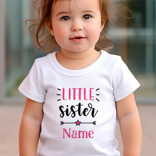 Cute Personalised Little Sister Baby T-Shirt