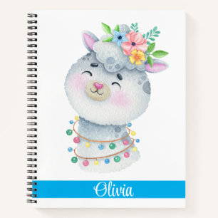 Cute Personalised Llama Notebook