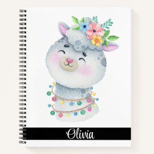 Cute Personalised Llama Notebook