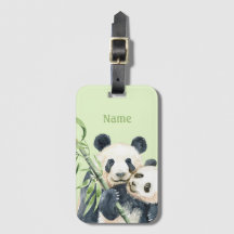 Cute Personalised Luggage Tag | Pandas