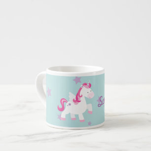 Cute Personalised Magical Unicorn Espresso Mug